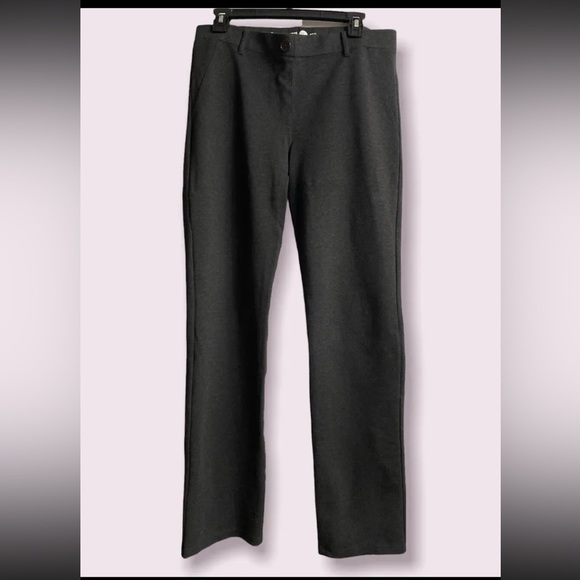 BETABRAND - Dress Pant Yoga Pants Classic Straight Leg Charcoal Gray Size Large - Picture 3 of 9